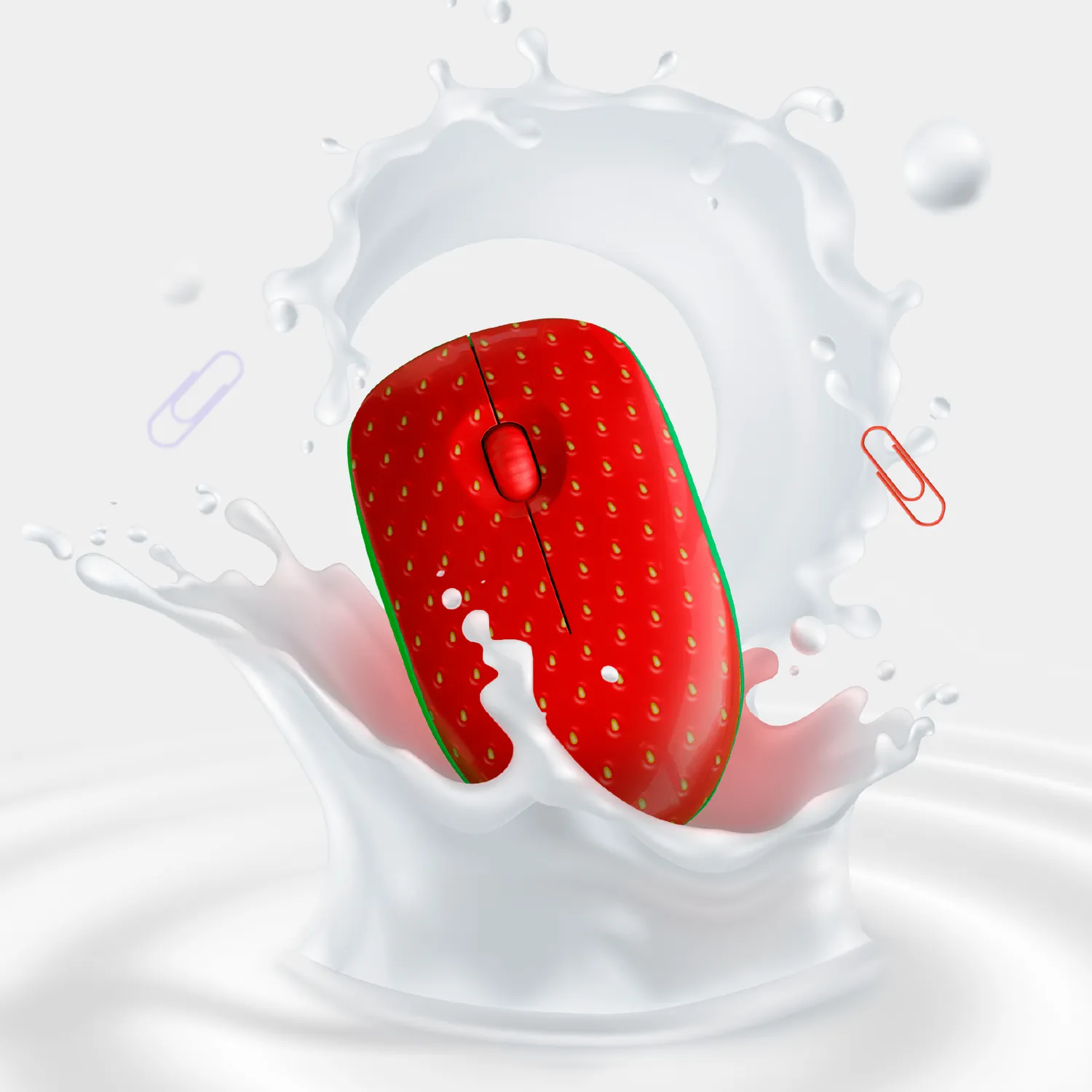 Mustard Very Berry trådlös datormus jordgubb