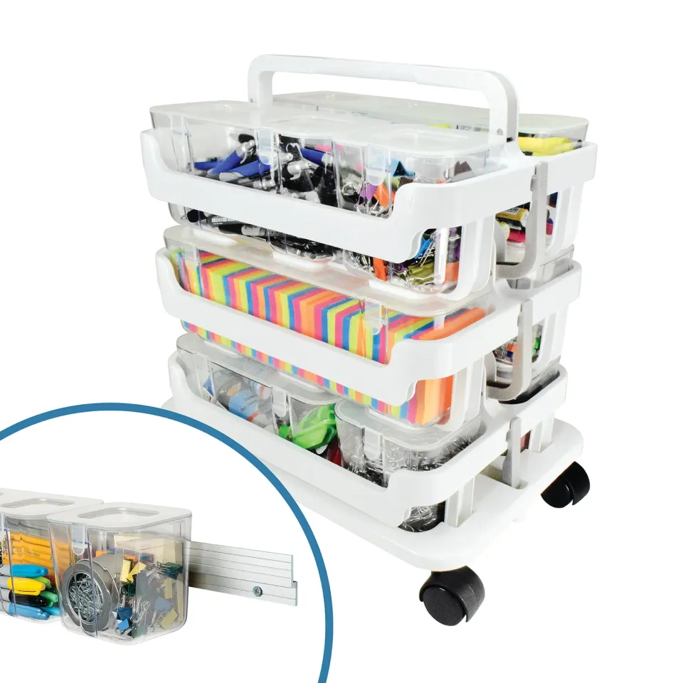 Deflecto Stackable Caddy förvaringsbox 3-pack transparent