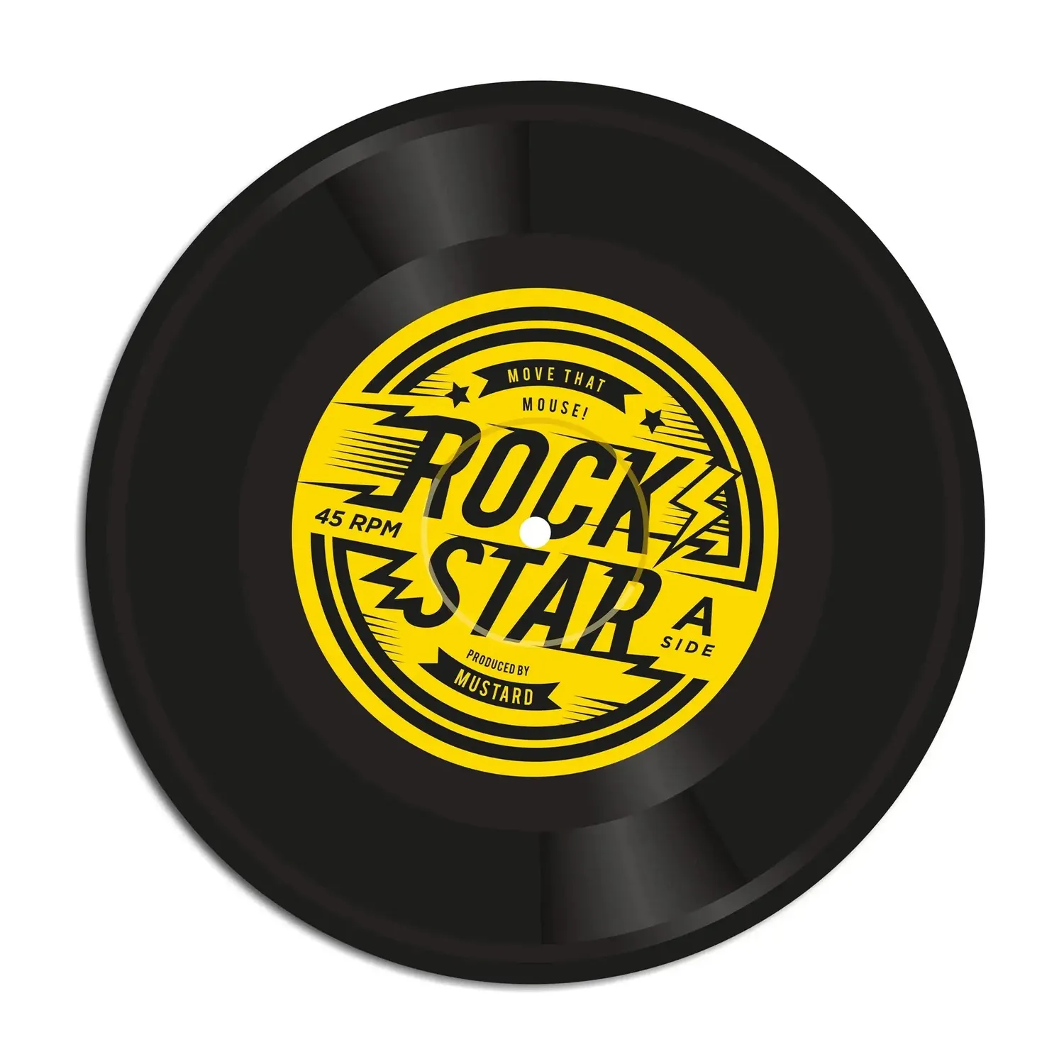 Mustard Rock N Roll musmatta rund med gummibaksida