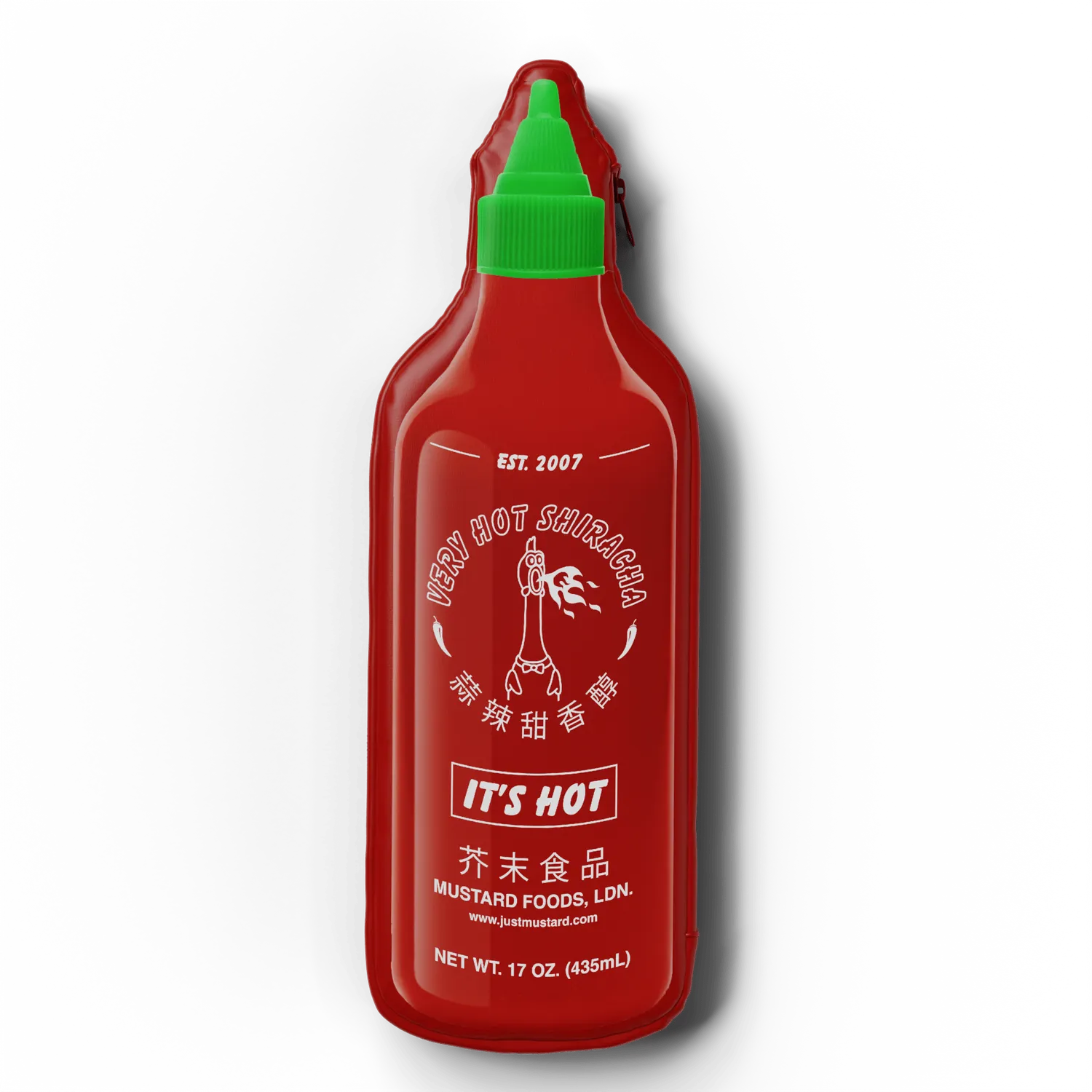 Mustard Sriracha pennfodral flaska med dragkedja