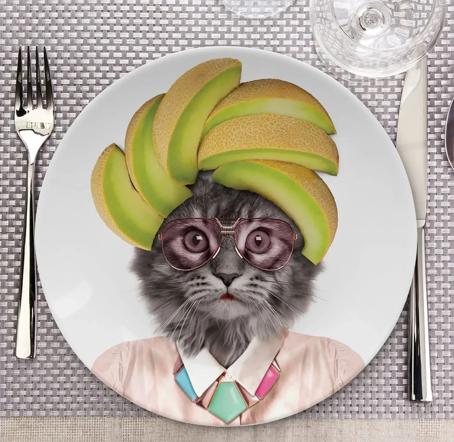 Mustard Wild Dining Courtney tallrik katt keramik