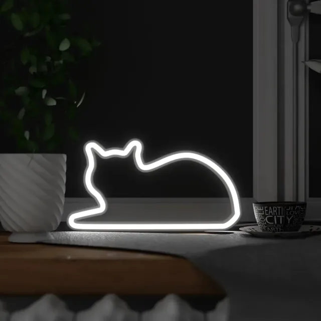 Mustard Cat Light Sitting LED-lampa USB sittande katt