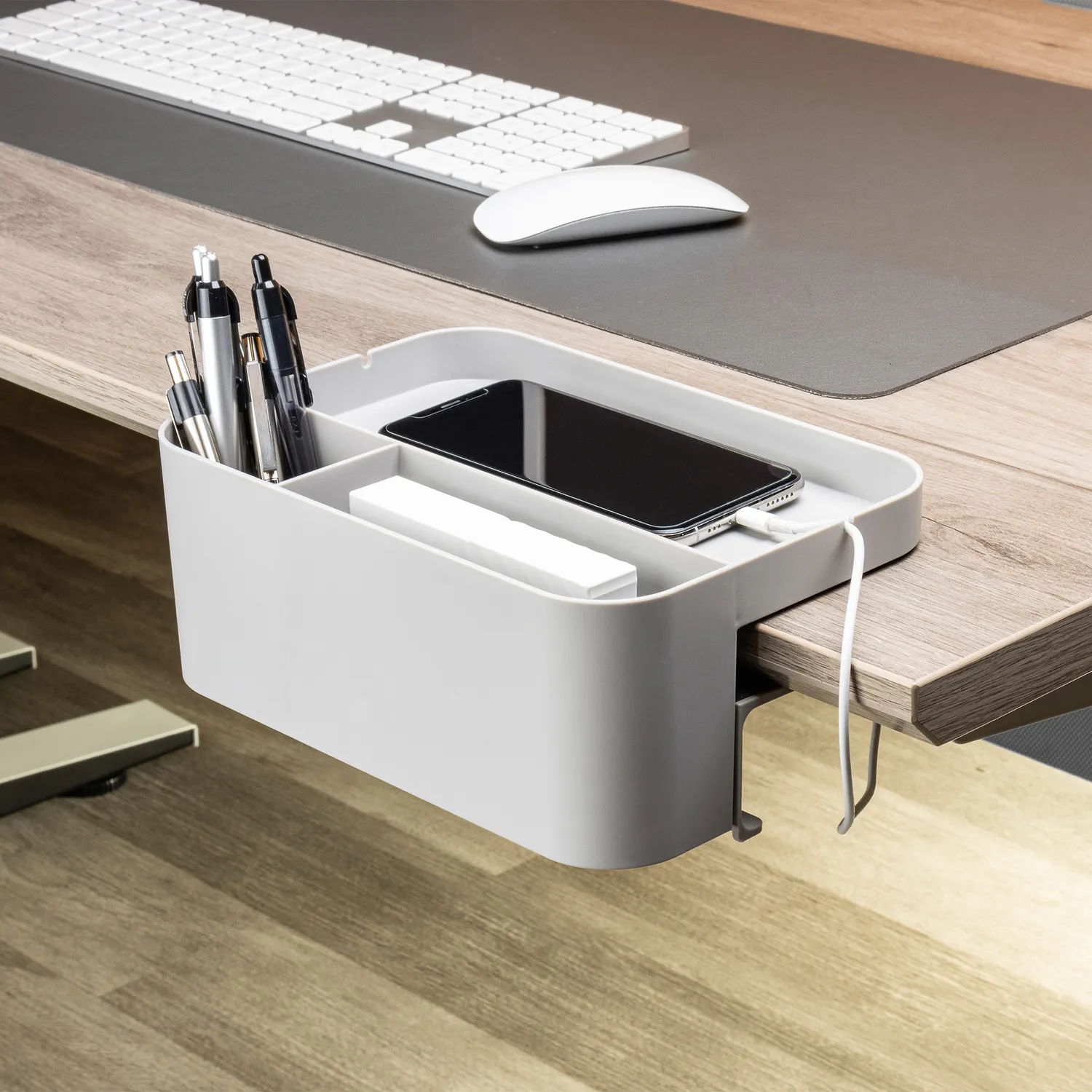 Deflecto Standing Desk skrivbordsorganisatör large klämfäste