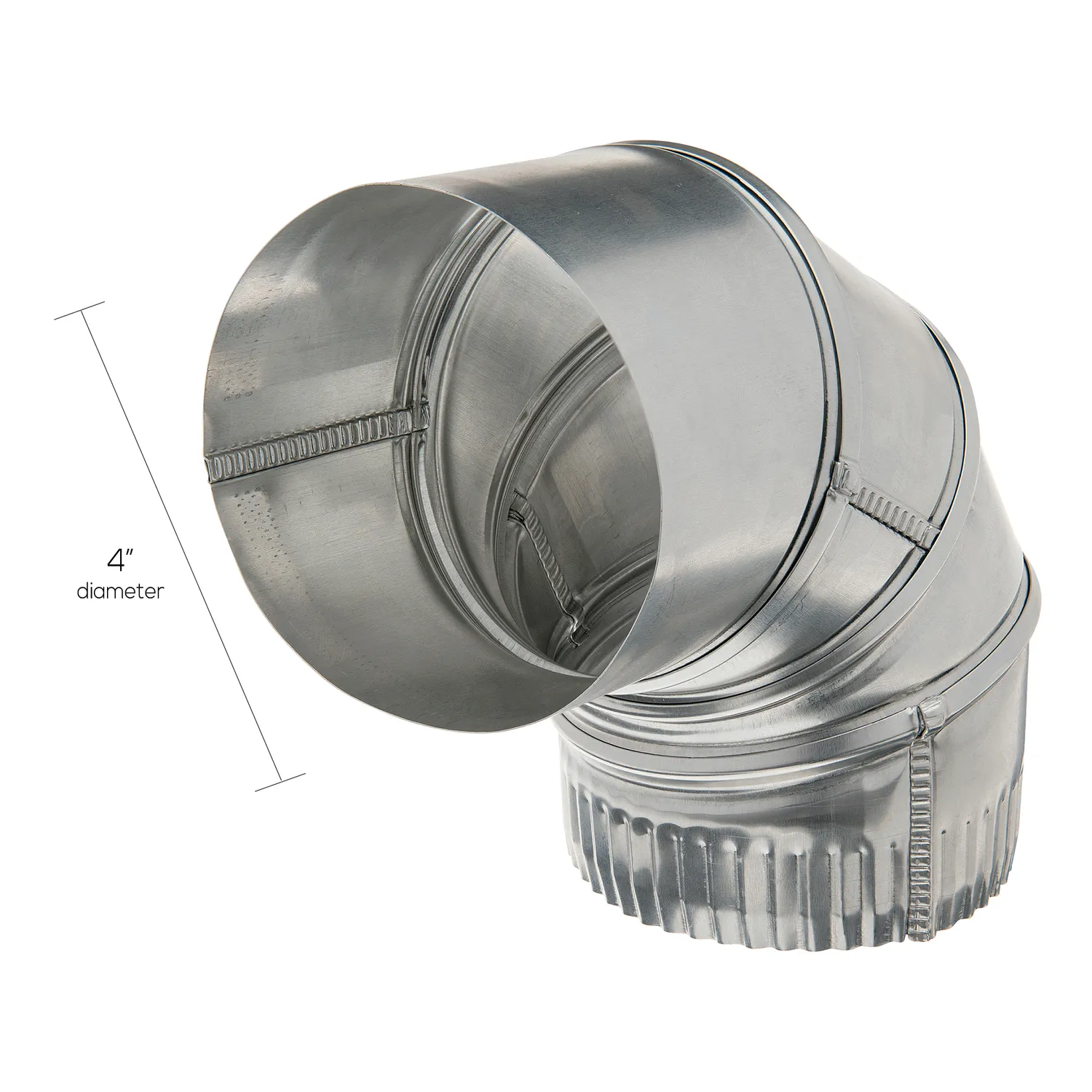 Deflecto Airtight 0-90 Degrees Elbow rörböj aluminium 10 cm