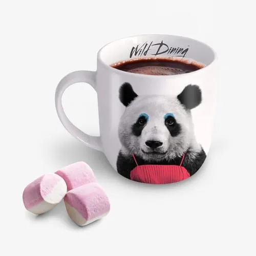 Mustard Patricia Panda mugg keramik pandamotiv