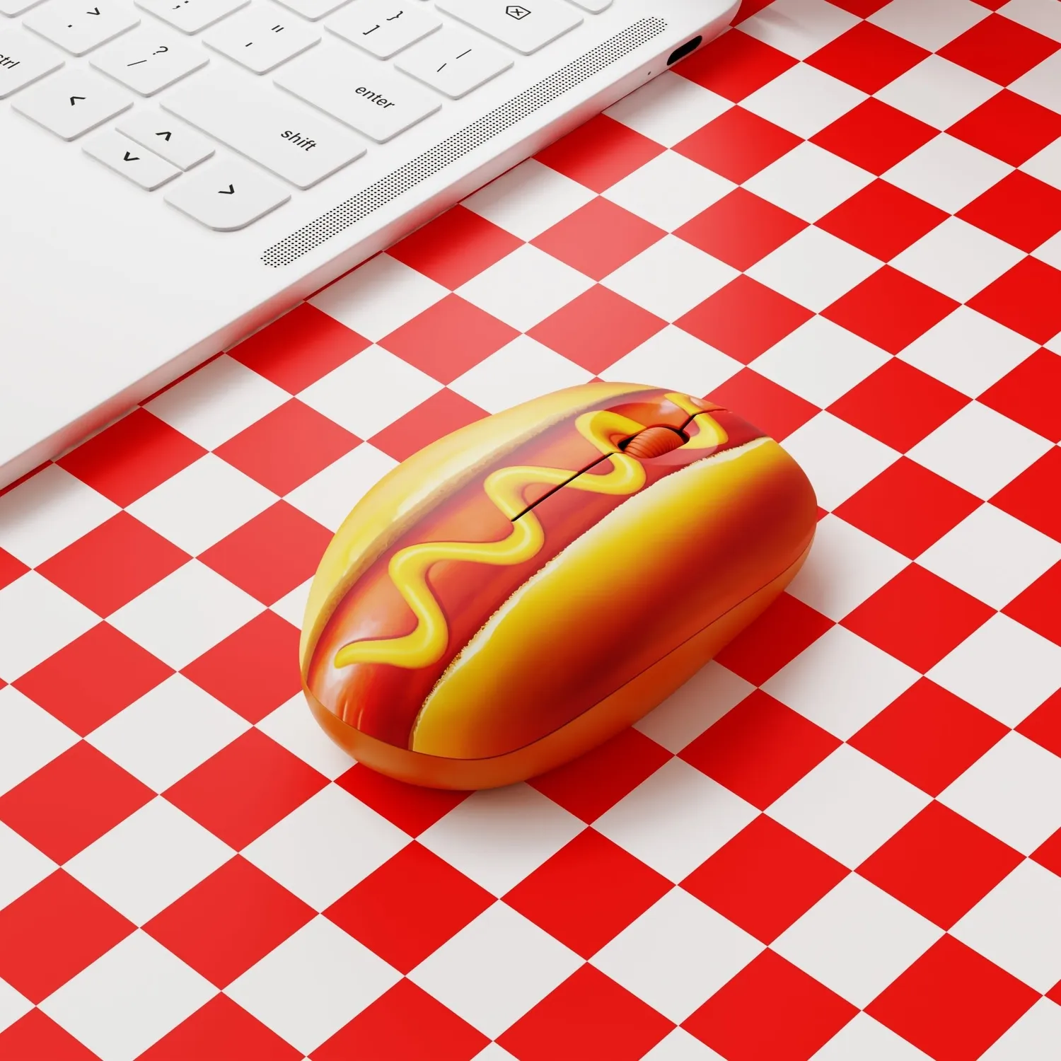 Mustard Hot Dog Mouse datormus trådlös