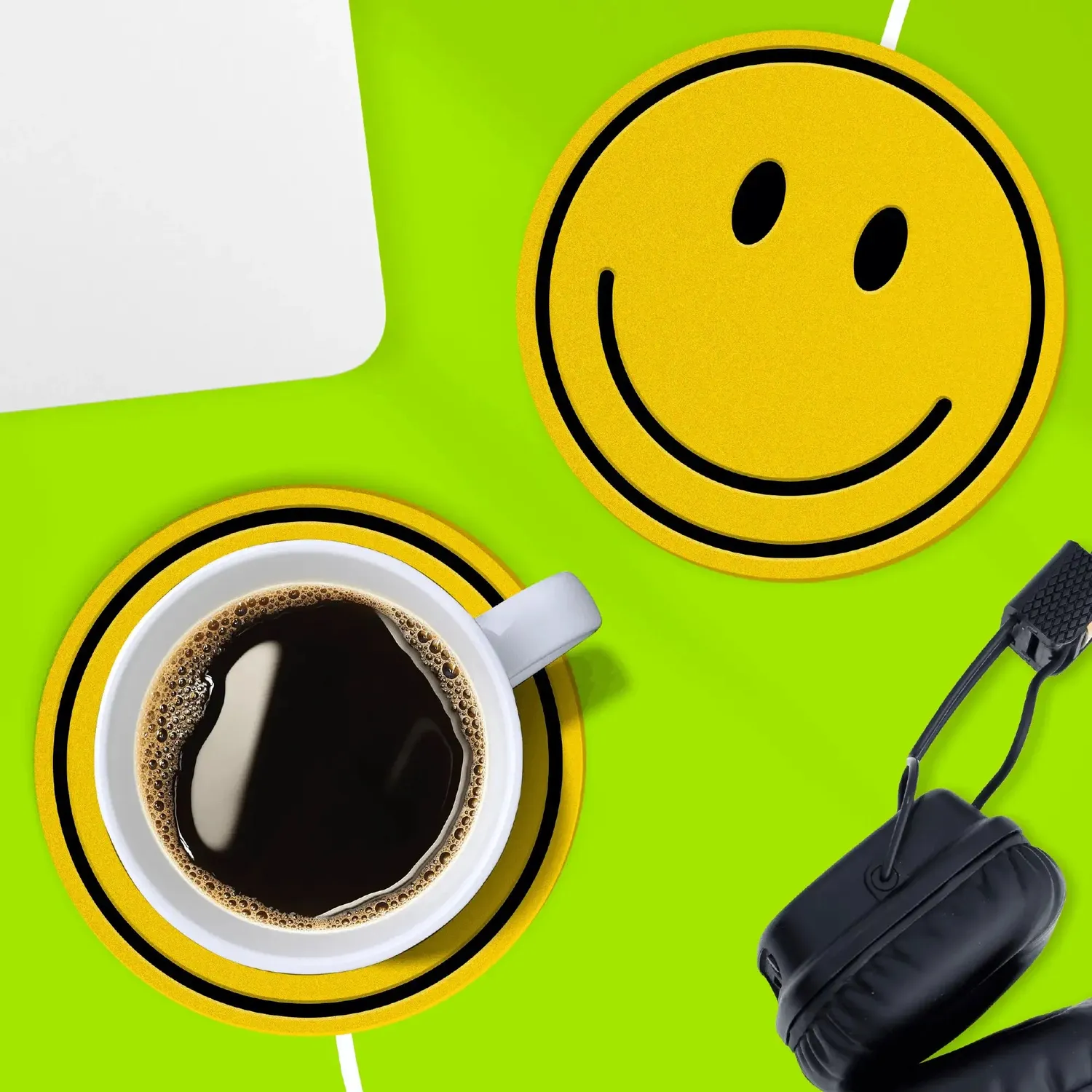 Mustard Happy Face muggvärmare USB smiley