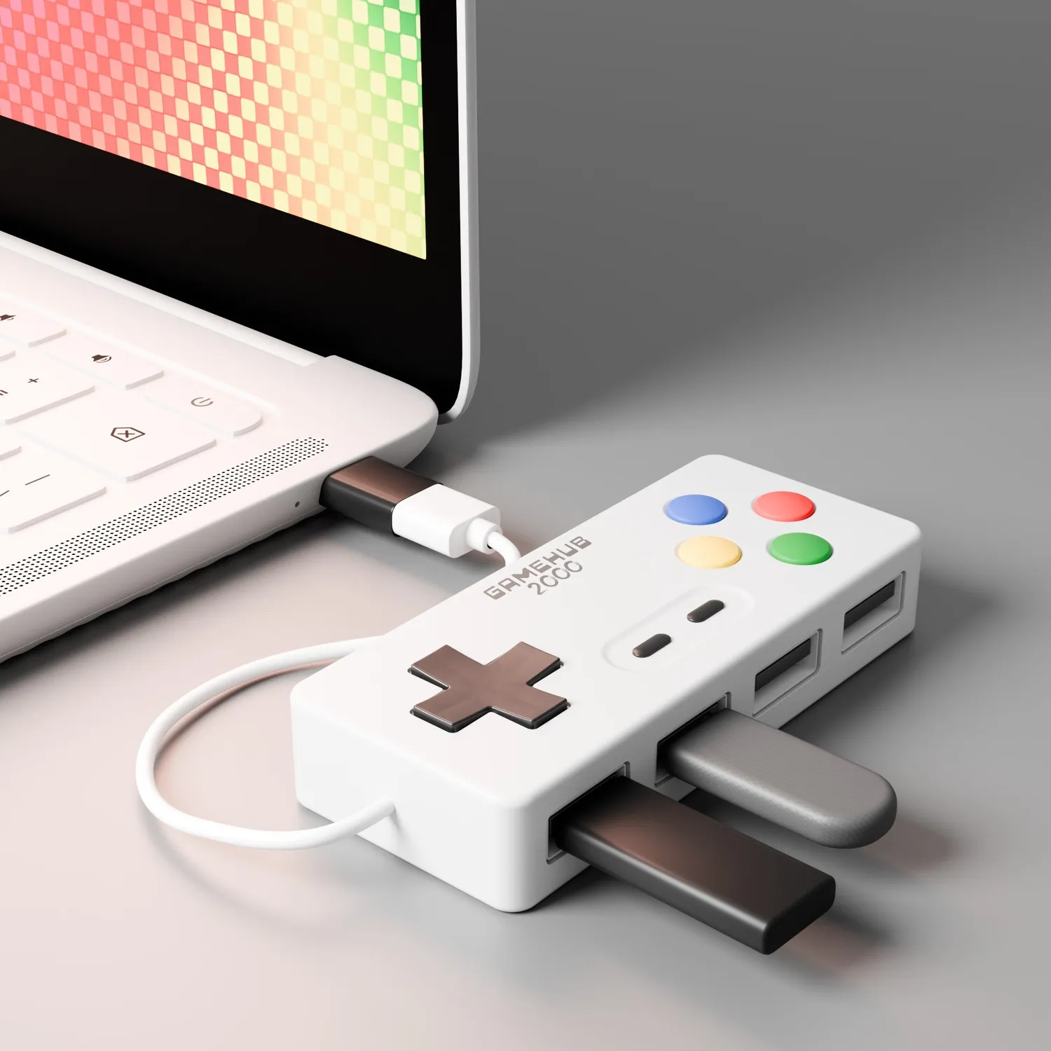 Mustard Game Hub 2000 USB-hubb 4-port kassett