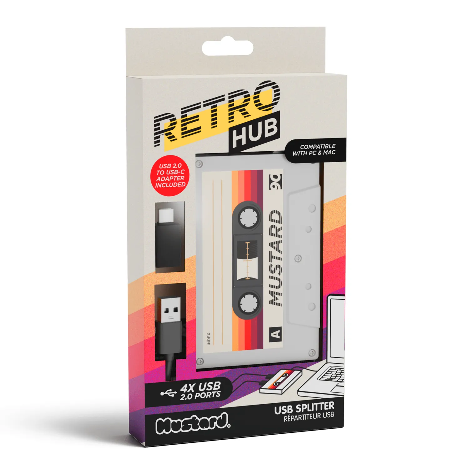 Mustard Cassette Hub USB-hubb 4-port kassett
