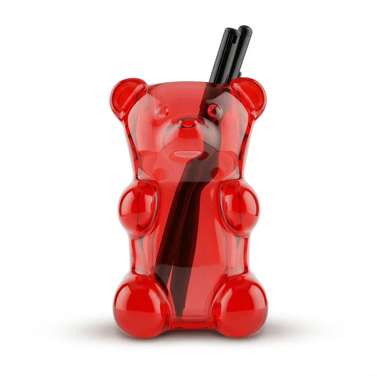 Mustard Gummy Bear pennställ röd gummibjörn