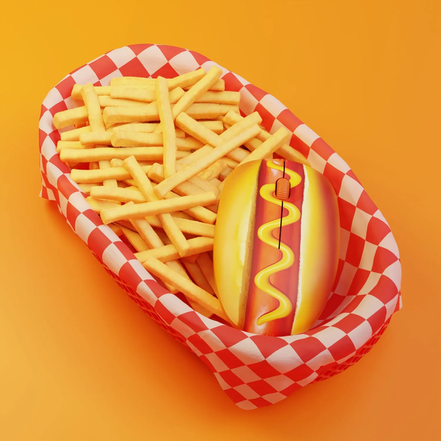 Mustard Hot Dog Mouse datormus trådlös