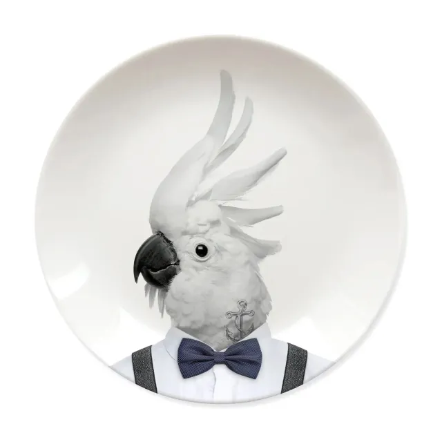 Mustard Colin Cockatoo tallrik keramik kakadua