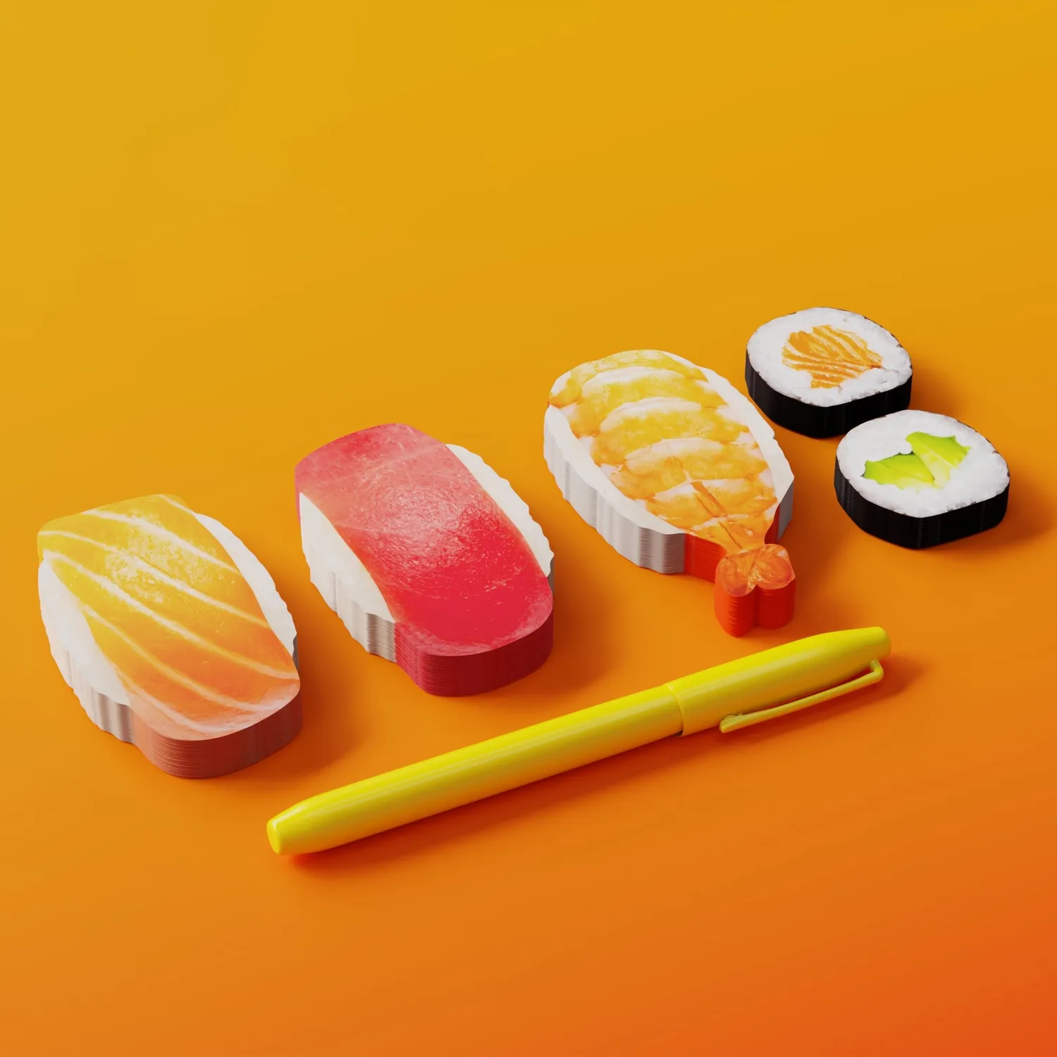 Mustard Sushi Bento klisterlappar sidmarkörer set