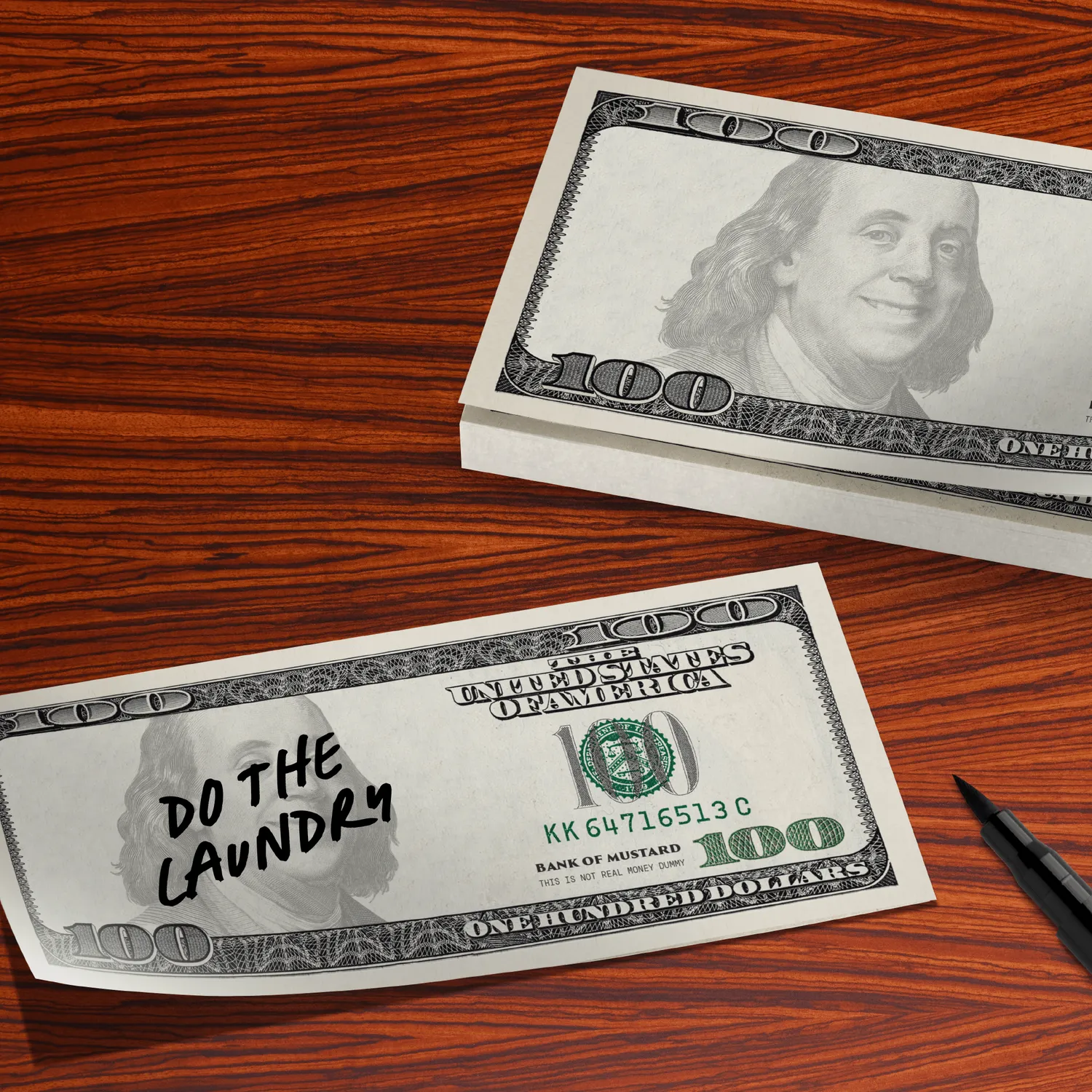 Mustard Cash sticky notes dollarsedlar