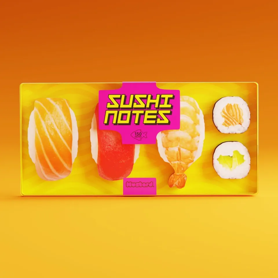Mustard Sushi Bento klisterlappar sidmarkörer set