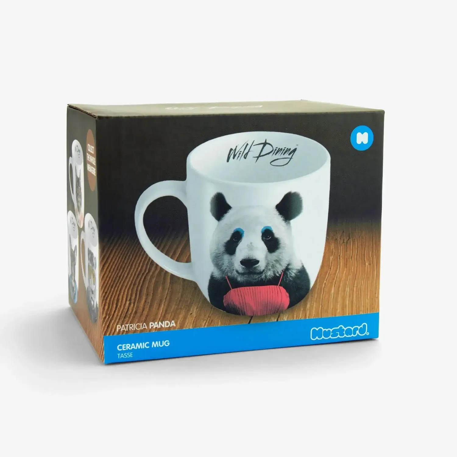 Mustard Patricia Panda mugg keramik pandamotiv