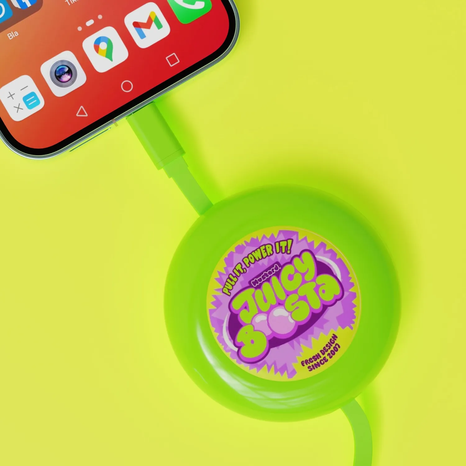 Mustard Juicy Boosta USB-C laddkabel indragbar