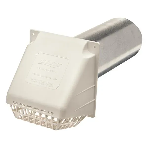 Deflecto Wide Mouth 4″ ventilationshuv vit med fågelgaller