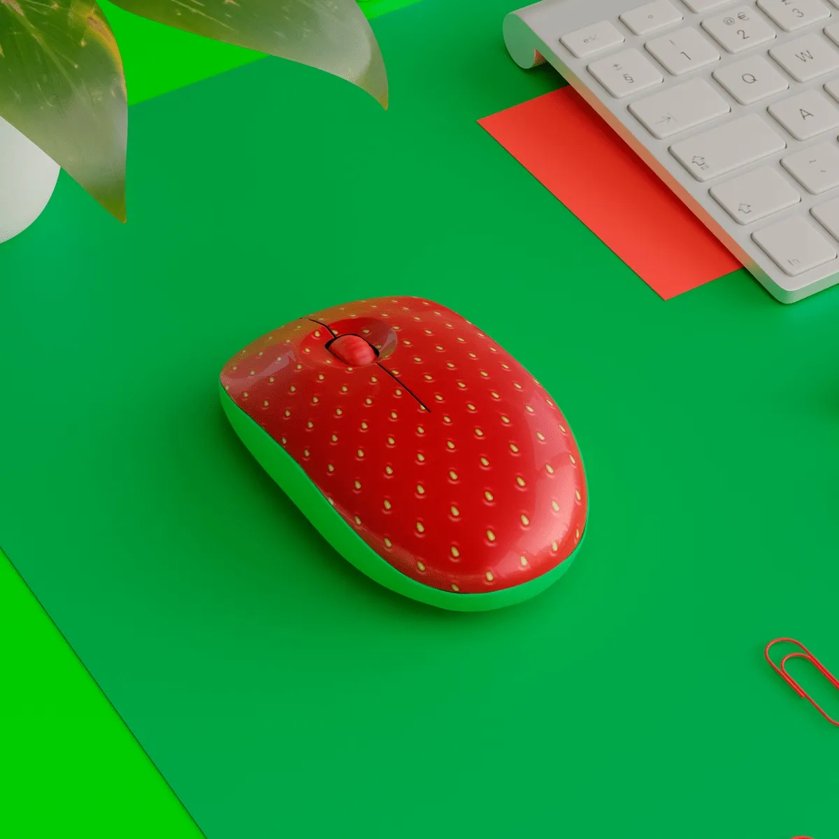 Mustard Very Berry trådlös datormus jordgubb