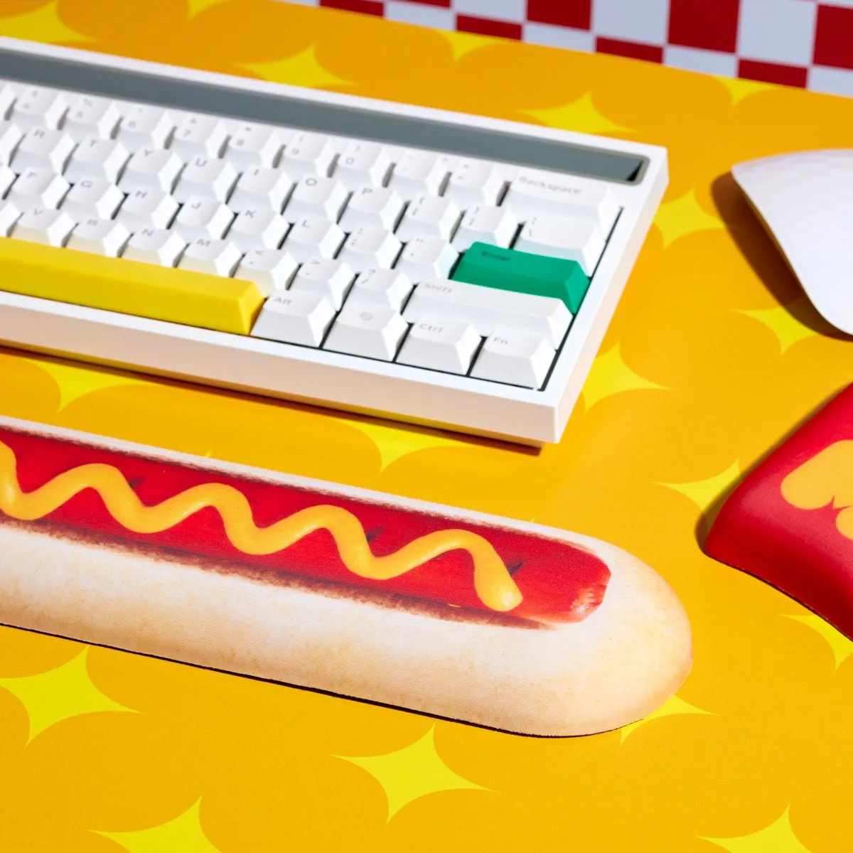 Mustard Hotdog handledsstöd mjuk korv