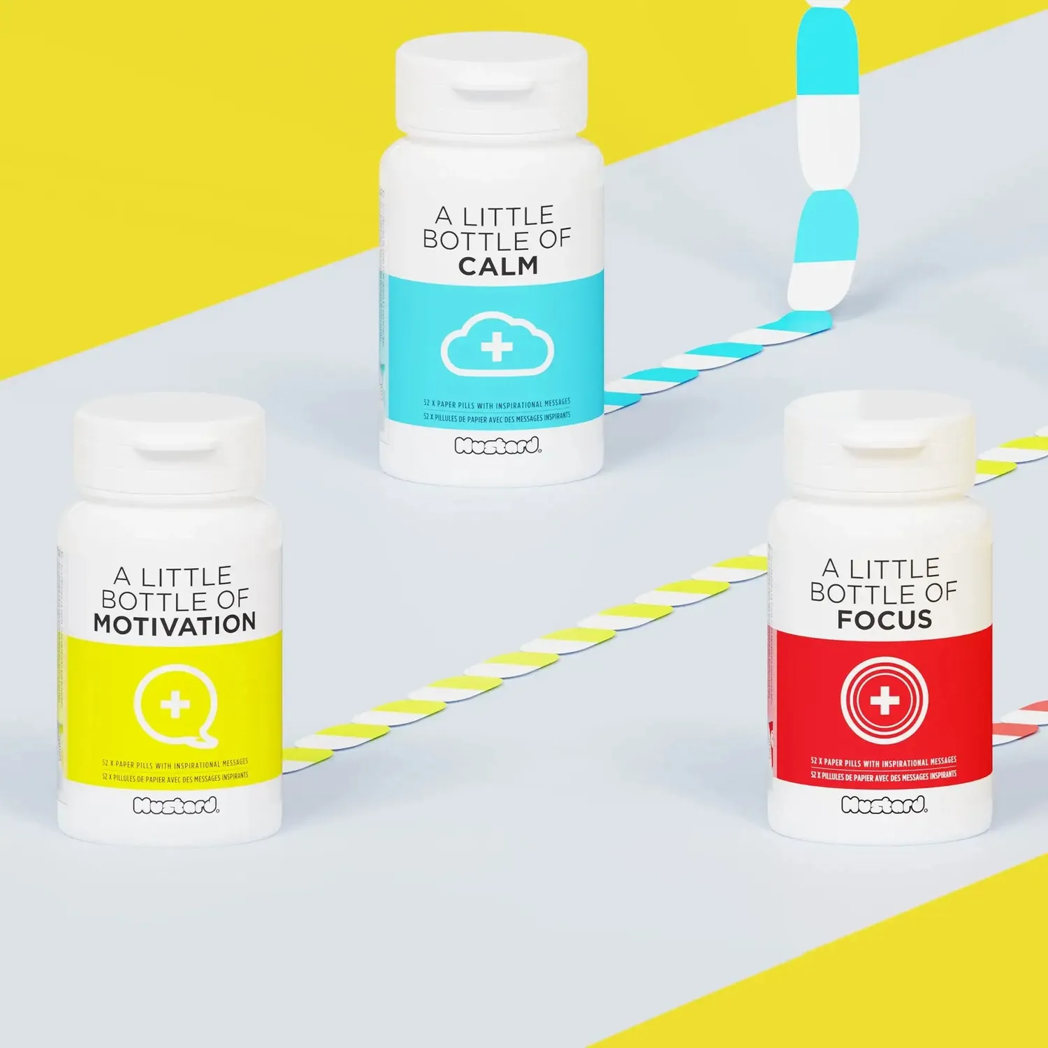 Mustard Bottle Of Calm present lugnpiller