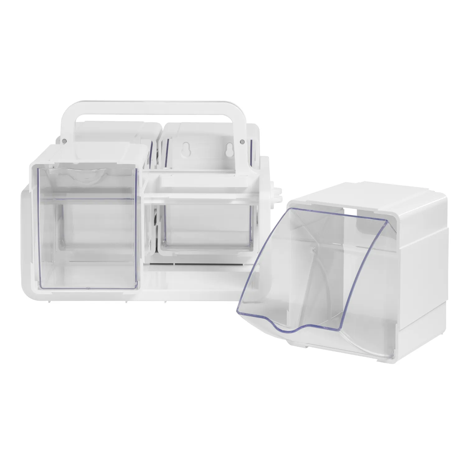 Deflecto Tilt Bin Single Stackable förvaringsbox 4 fack tiltbar