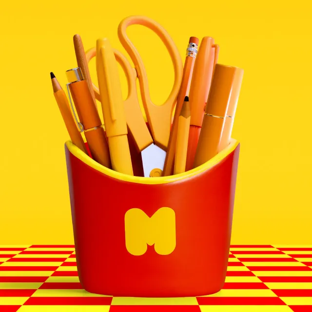 Mustard Fries N Scribes pennburk keramik pommes
