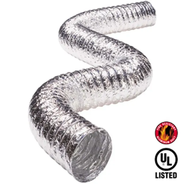 Deflecto Metallic ventilationsslang aluminium 10,2 cm med klämmor