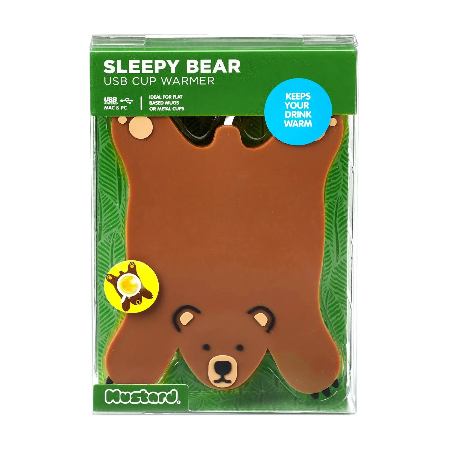Mustard Sleepy Bear muggvärmare USB björn