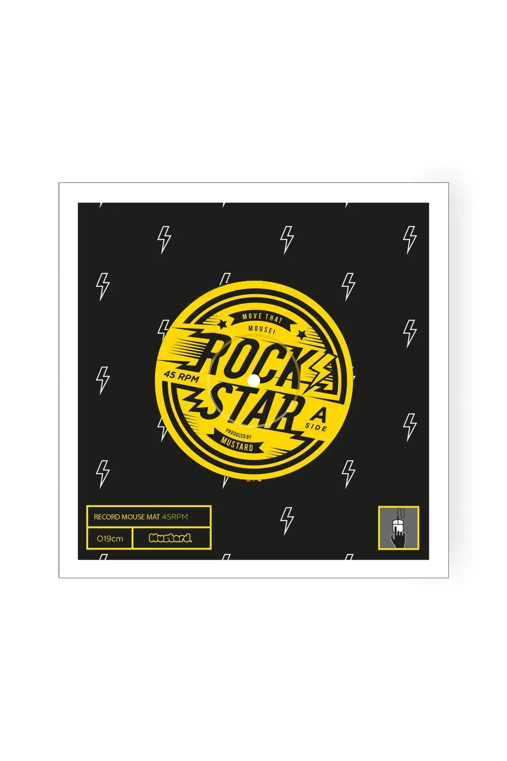 Mustard Rock N Roll musmatta rund med gummibaksida