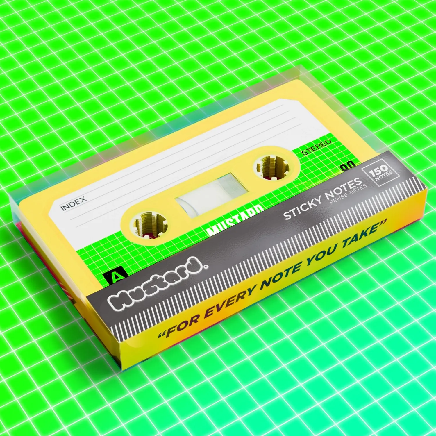 Mustard Cassette Sticky Notes klisterlappar kassett