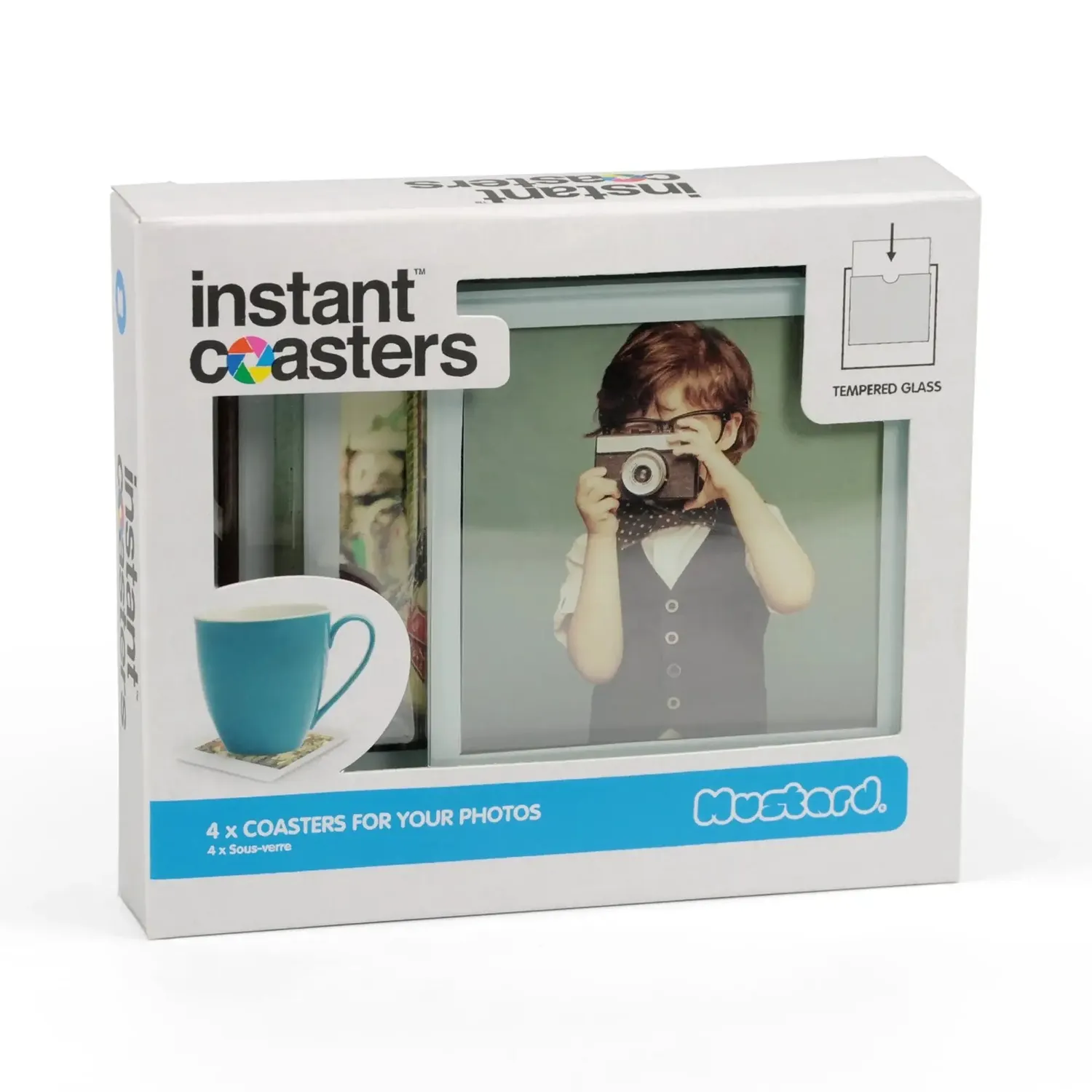 Mustard Instant Coaster glasunderlägg polaroid