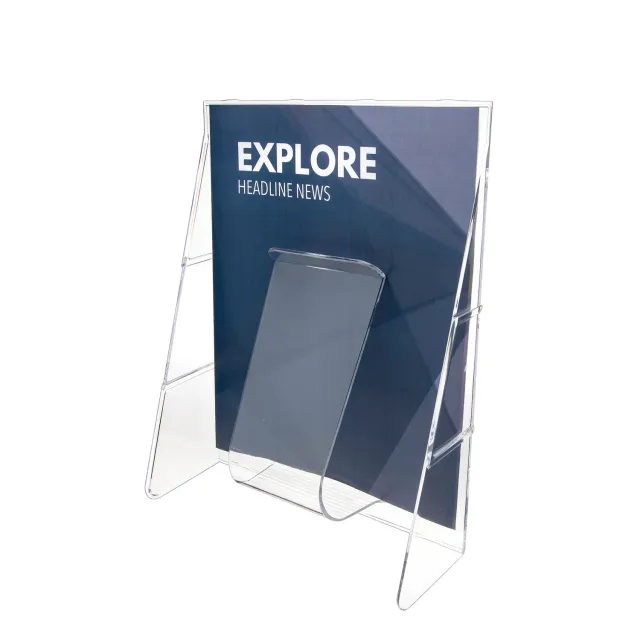 Deflecto Stand-Tall Wall Display broschyrställ klarplast