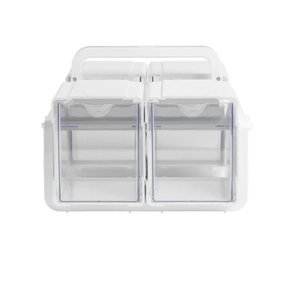 Deflecto Tilt Bin Single Stackable förvaringsbox 4 fack tiltbar