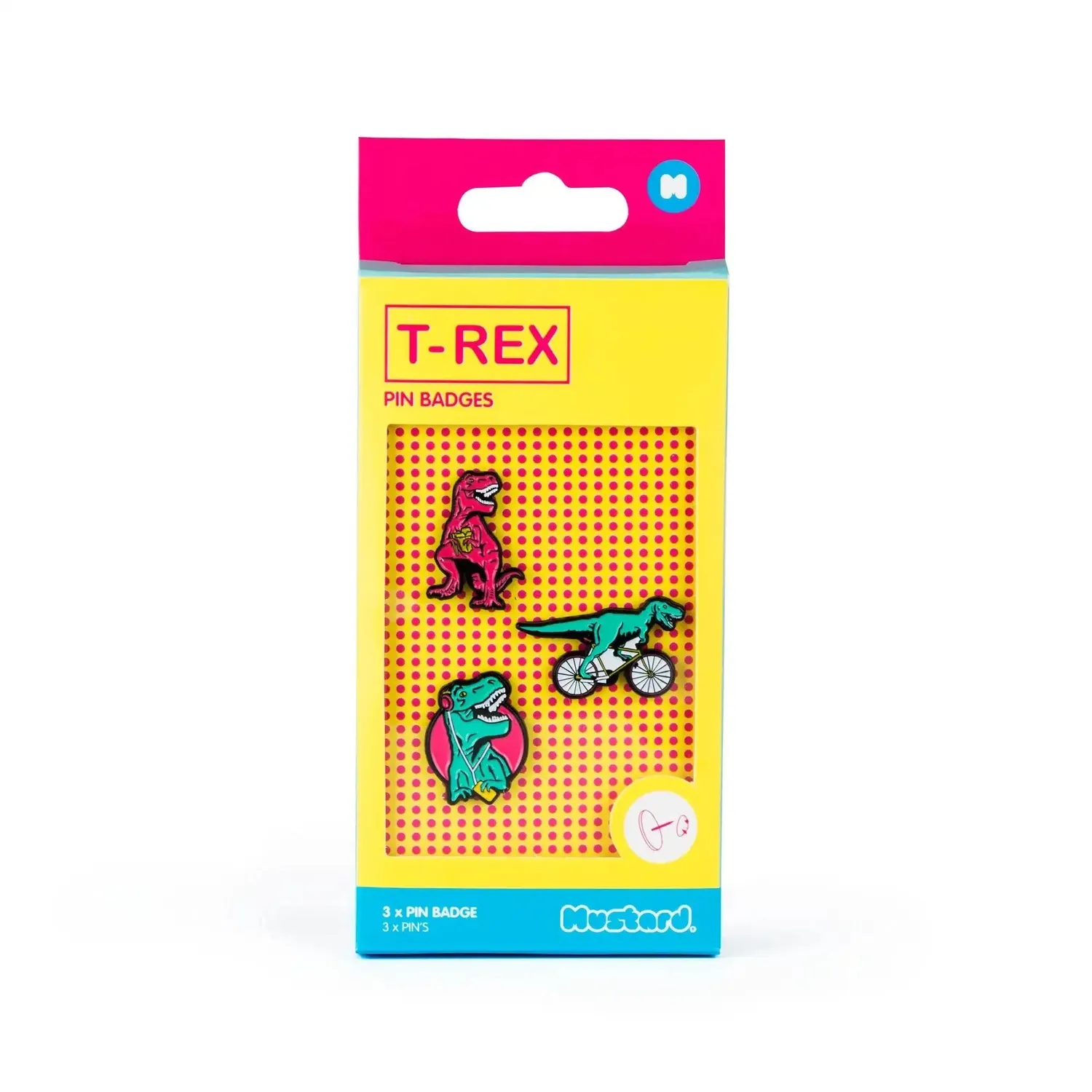 Mustard T-Rex emaljpin dinosaurie