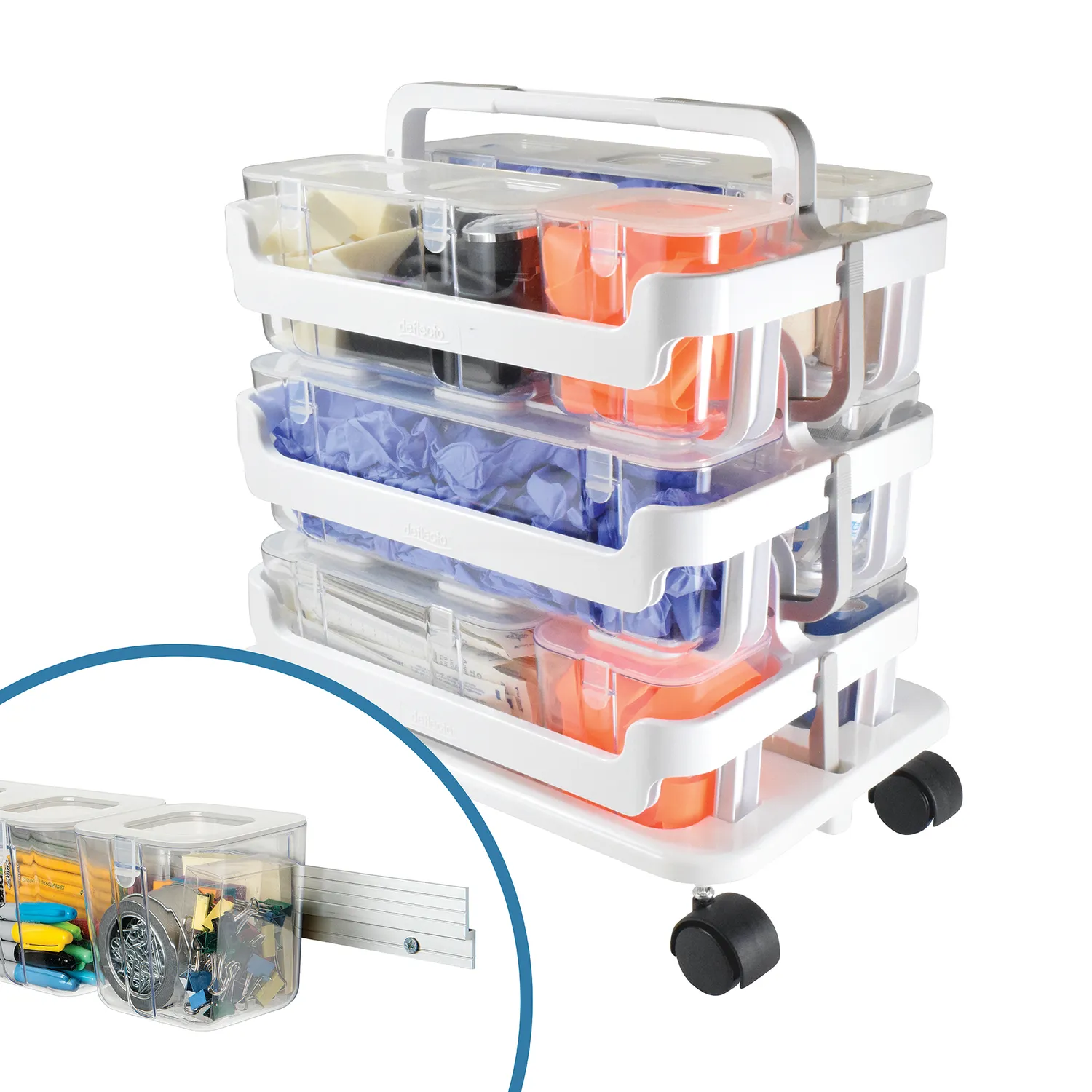 Deflecto Stackable Caddy förvaringsbox 3-pack transparent