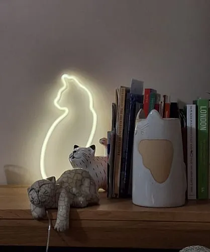 Mustard Cat Light Sitting LED-lampa katt USB