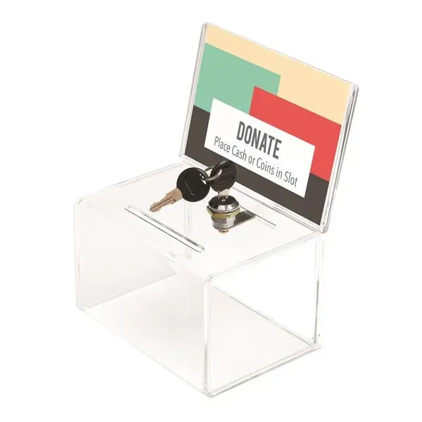 Deflecto Small Donation Box insamlingsbössa liten lås