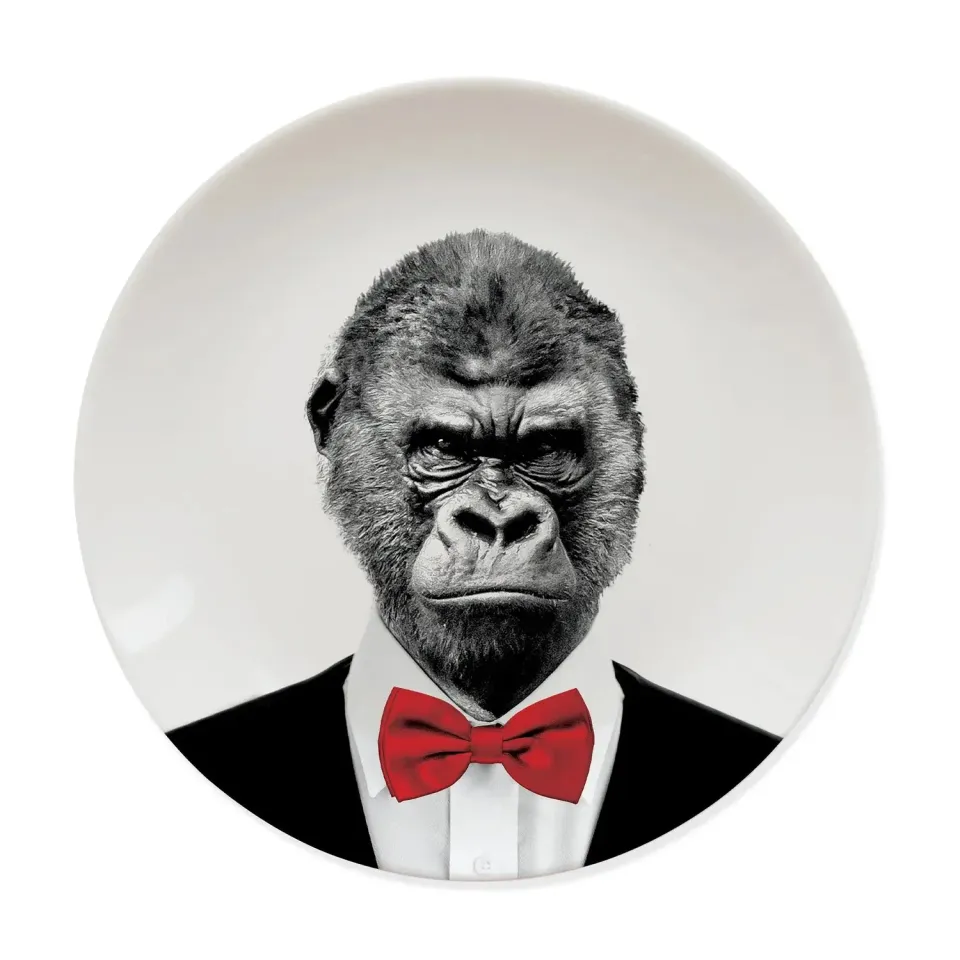 Mustard Garry Gorilla tallrik med djurmotiv