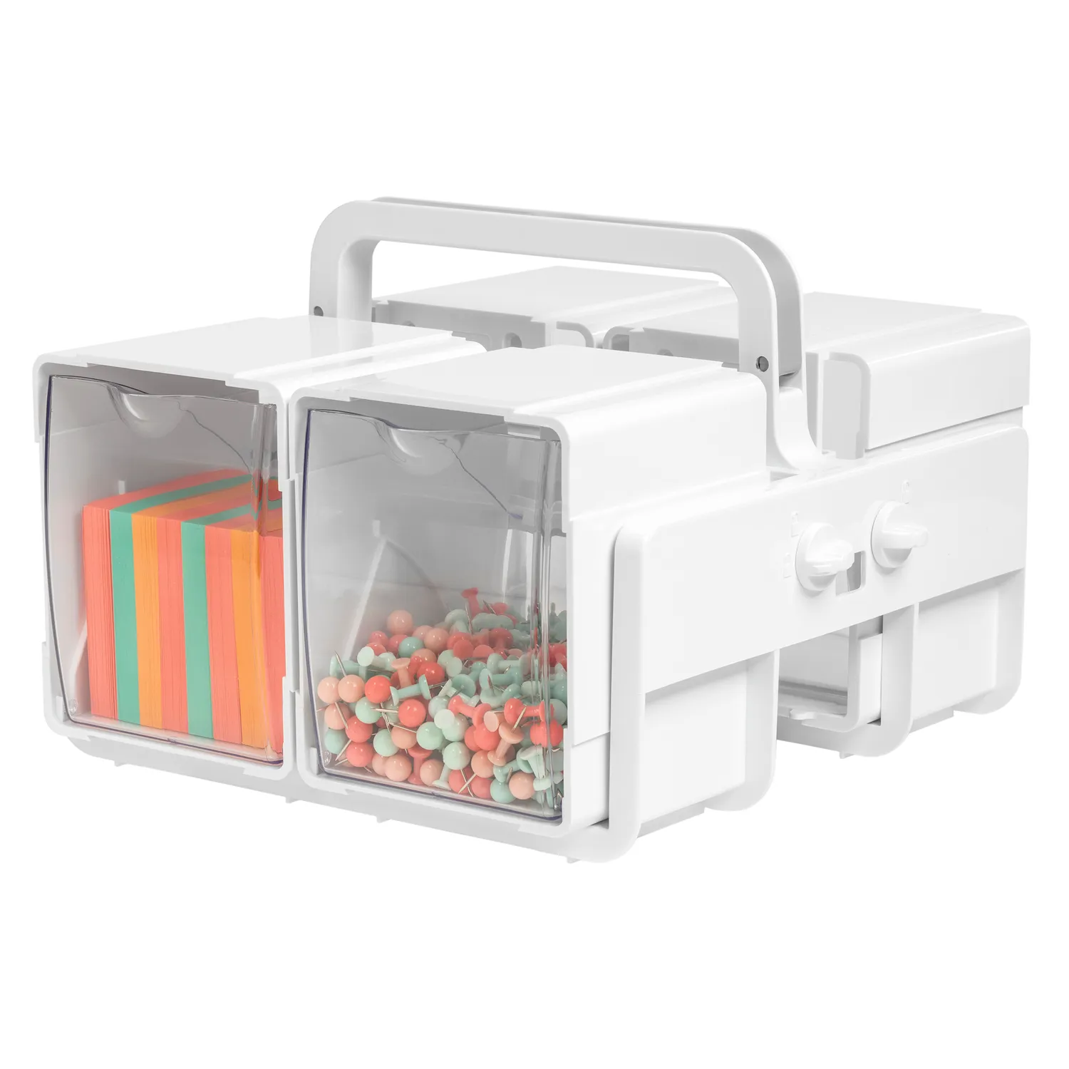 Deflecto Tilt Bin Single Stackable förvaringsbox 4 fack tiltbar