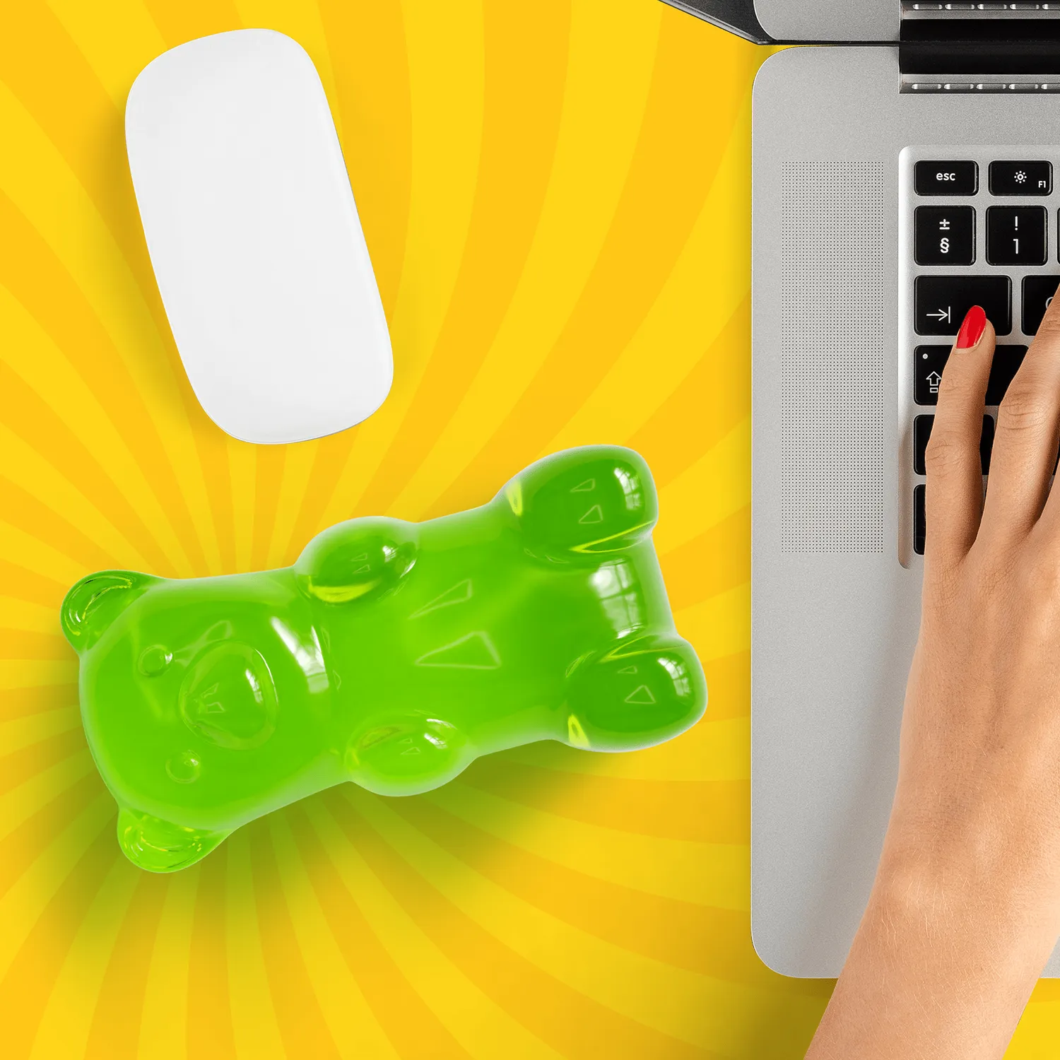 Mustard Gummy Bear handledsstöd mus mjuk