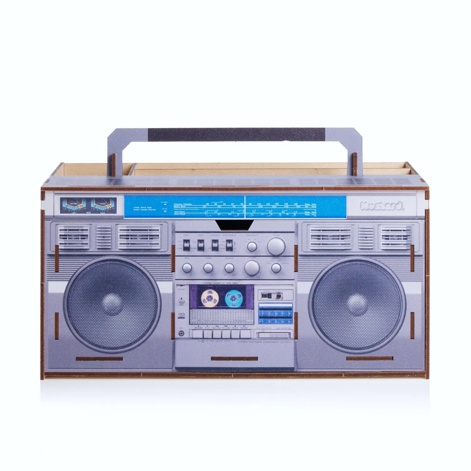 Mustard Boombox skrivbordsorganisatör retro MDF