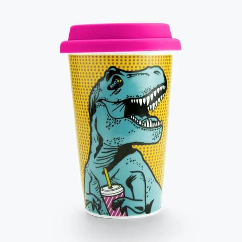 Mustard T-Rex Dino resemugg dubbelväggig