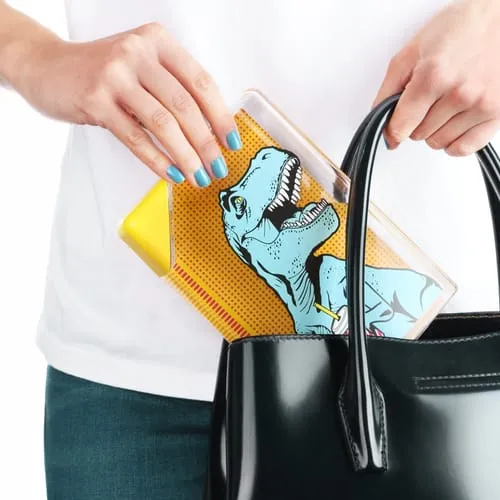 Mustard T-Rex vattenflaska rektangulär