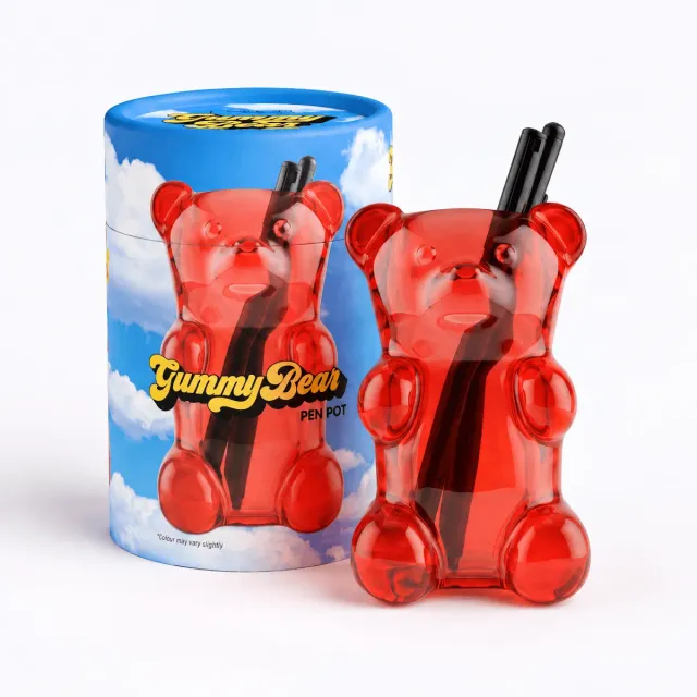 Mustard Gummy Bear pennställ röd gummibjörn