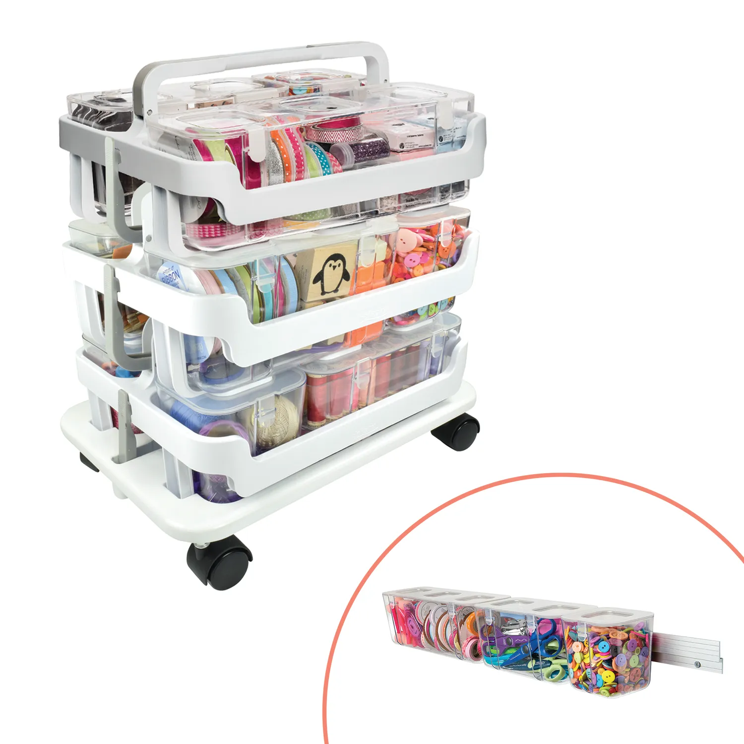 Deflecto Stackable Caddy förvaringsbox 3-pack transparent