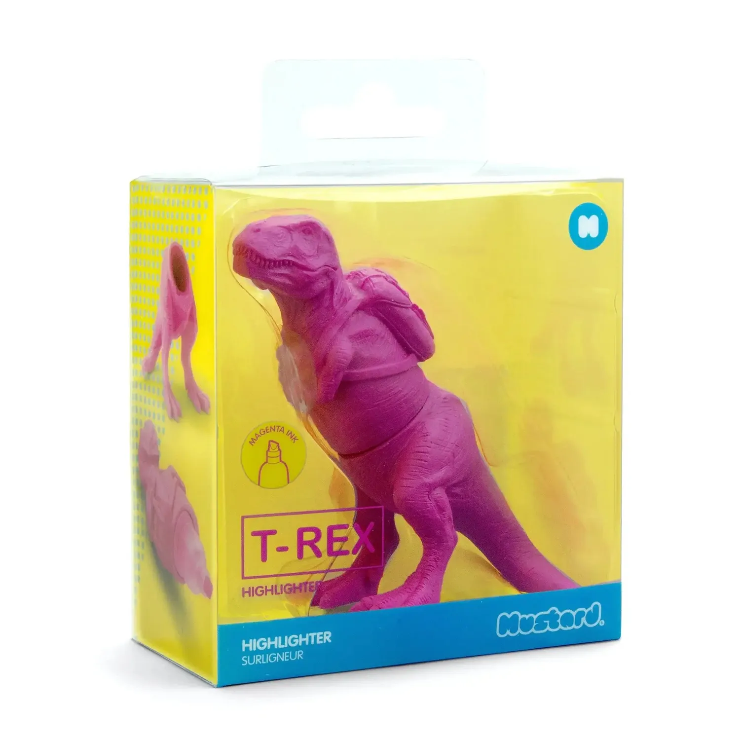 Mustard T-Rex Dino överstrykningspenna magenta