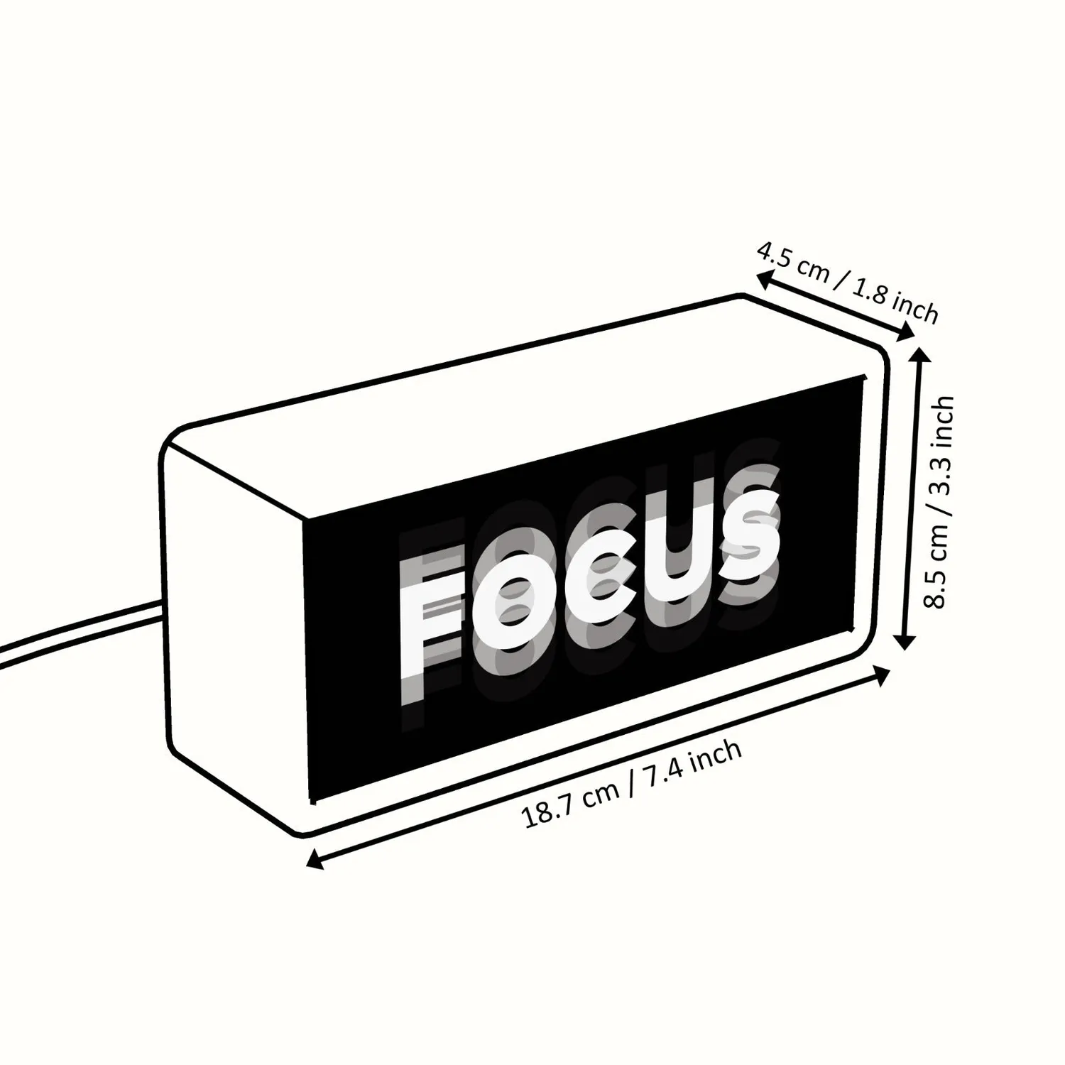 Mustard Focus Box ljusskylt focus