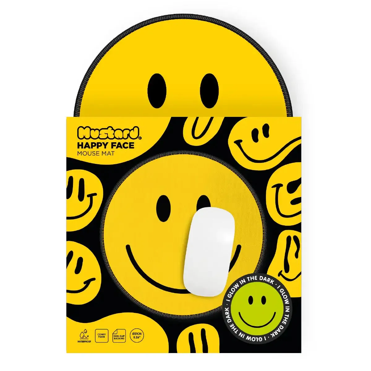 Mustard Happy Face musmatta självlysande