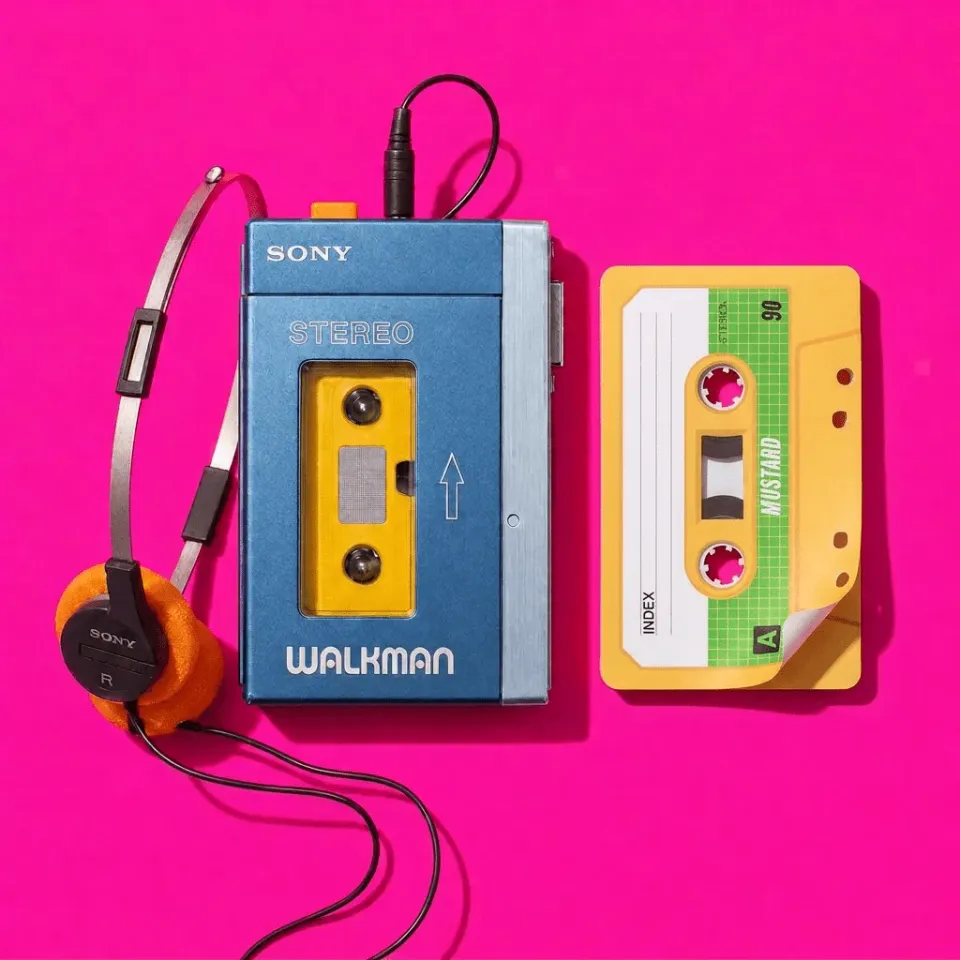 Mustard Cassette Sticky Notes klisterlappar kassett